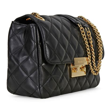 michael kors black shoulder handbags|Michael Kors quilted bag black.